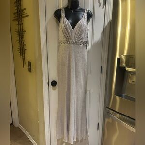 Cachet Champagne Gold Formal Evening Gown